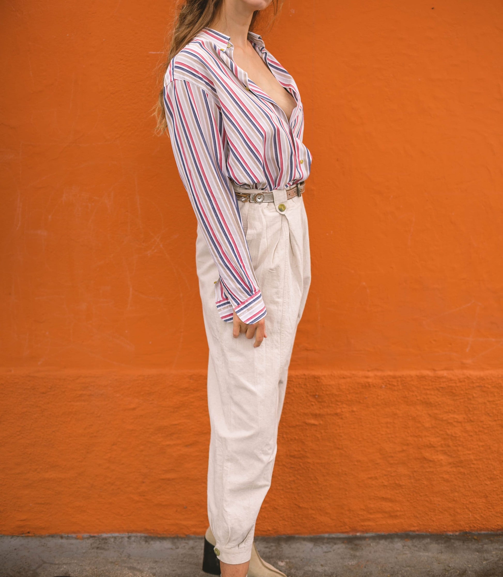 Vintage Burberry London striped Oxford shirt, Colourful men's button up blouse, Smart long sleeve oversized summer shirt, US 2X