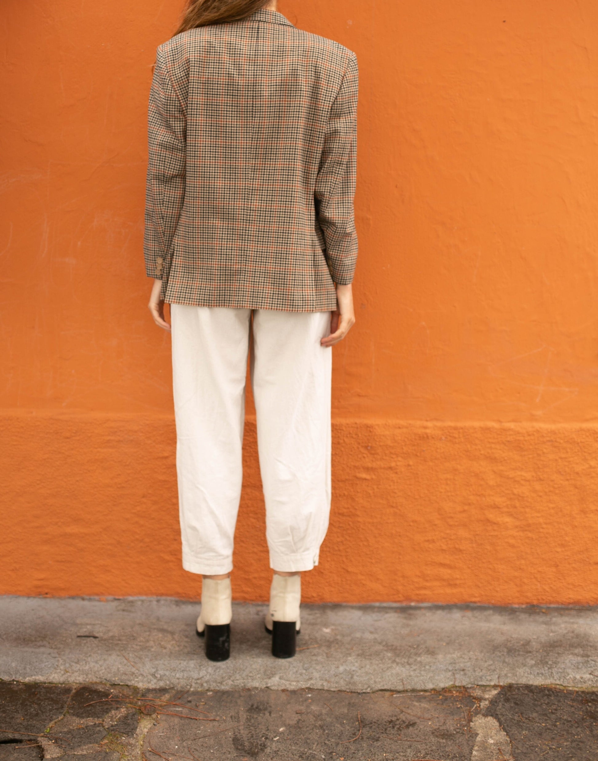 Light Academia wool plaid blazer, True vintage smart autumn coat, Tartan jacket, Plaided winter blazer, Houndstooth stylish jacket