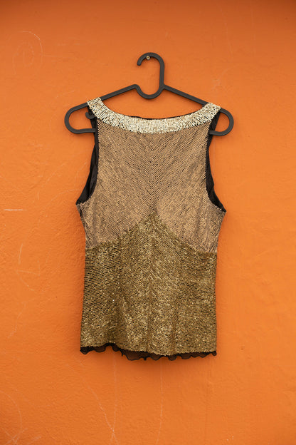 Gold Sequin V-Neck Festive Top — additional view 8