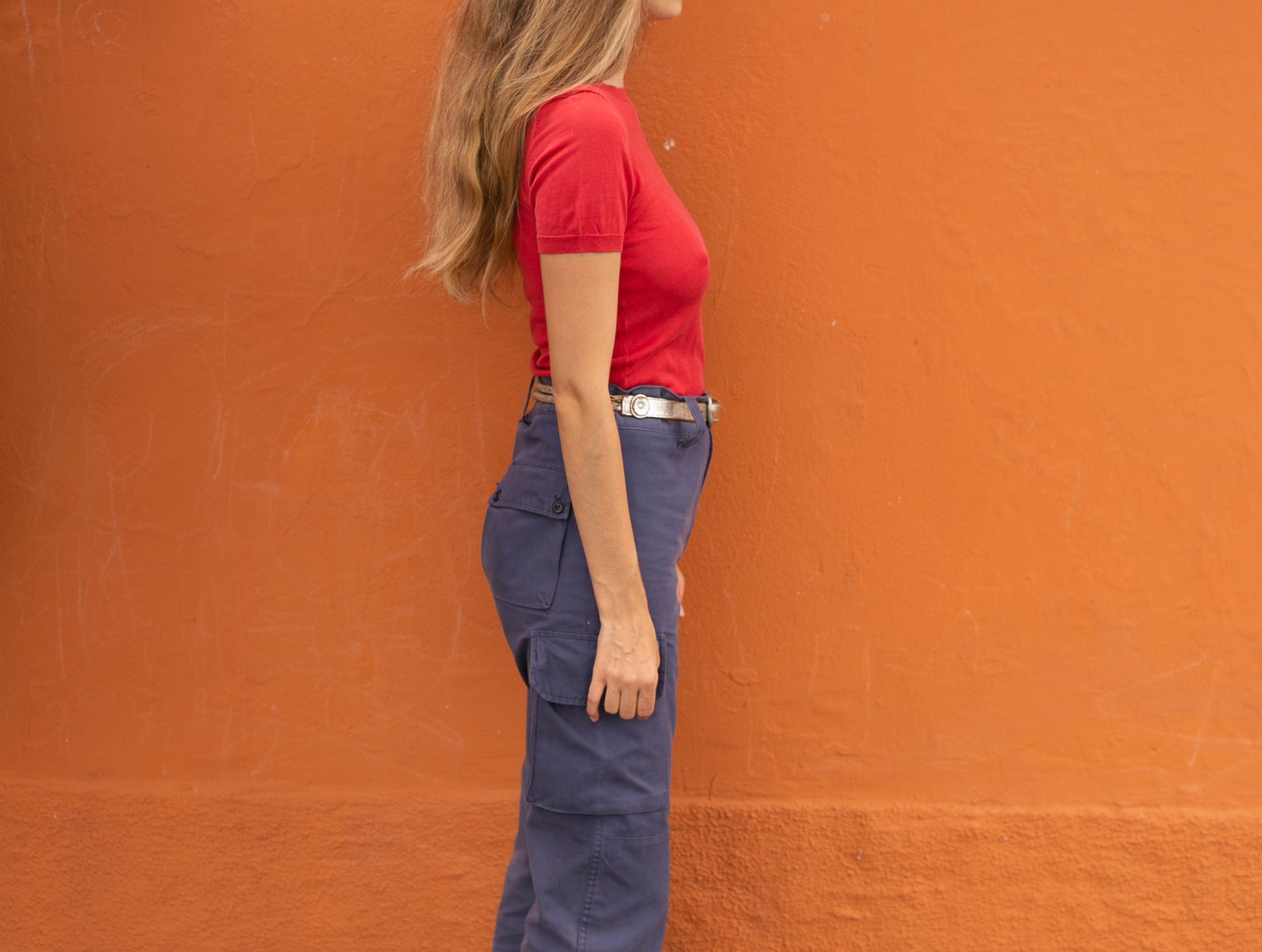 Vintage Carolina Herera red short sleeve summer t-shirt, Lightweight casual top, Vintage designer clothing