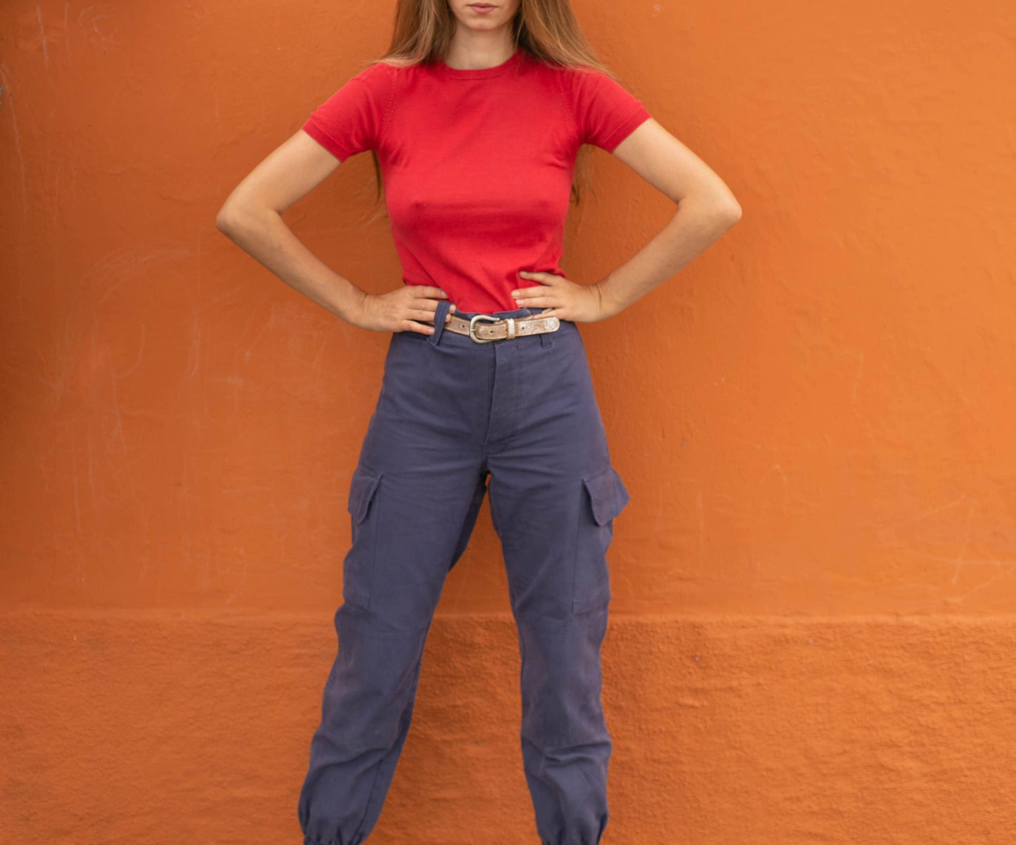 Vintage Carolina Herera red short sleeve summer t-shirt, Lightweight casual top, Vintage designer clothing