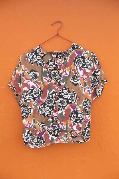 Vintage Y2K Floral Print Cropped Blouse — additional view 6