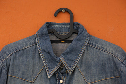 Denim Blue Vintage Button-Up Shirt — additional view 9