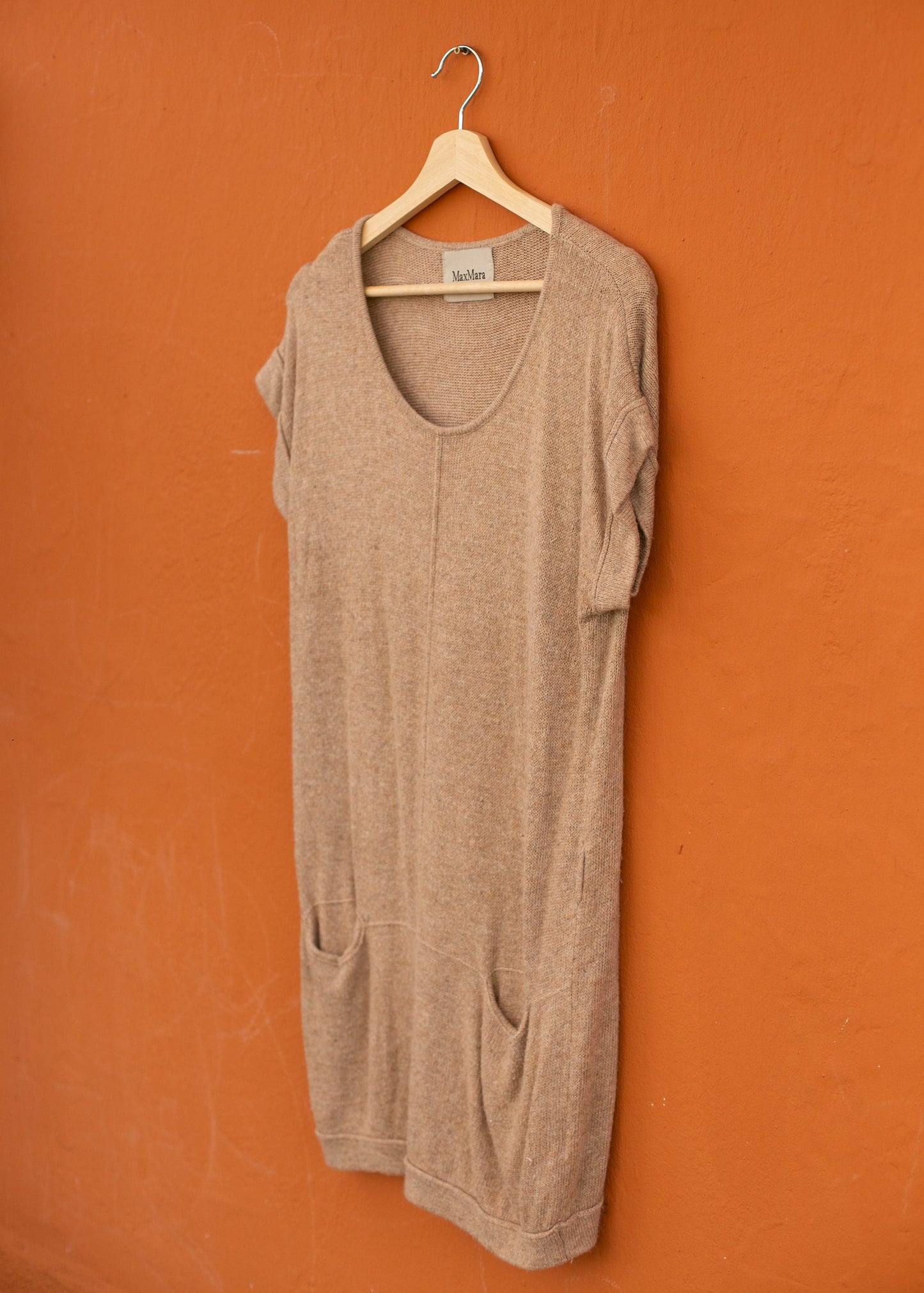 Max Mara Wool-Cotton Blend Beige Dress: Designer Elegance & Quality Fabric | Versatile Fashion Piece