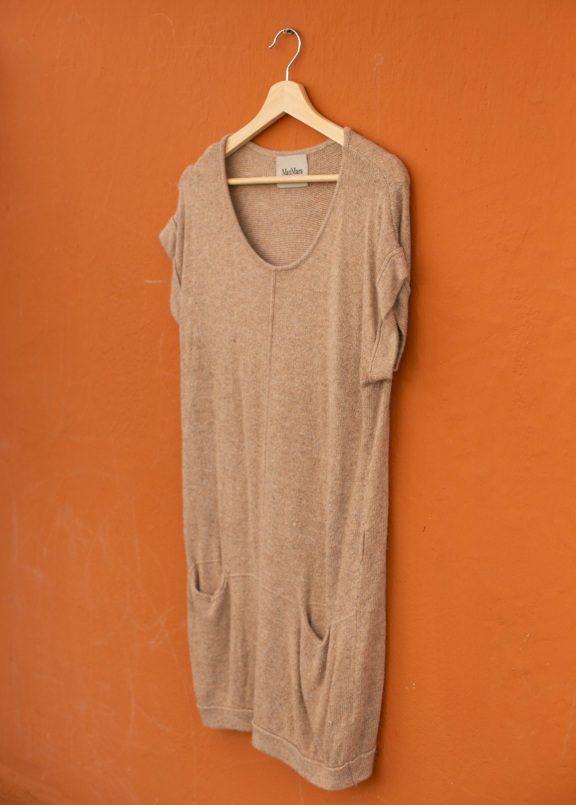 Max Mara Wool-Cotton Blend Beige Dress: Designer Elegance & Quality Fabric | Versatile Fashion Piece