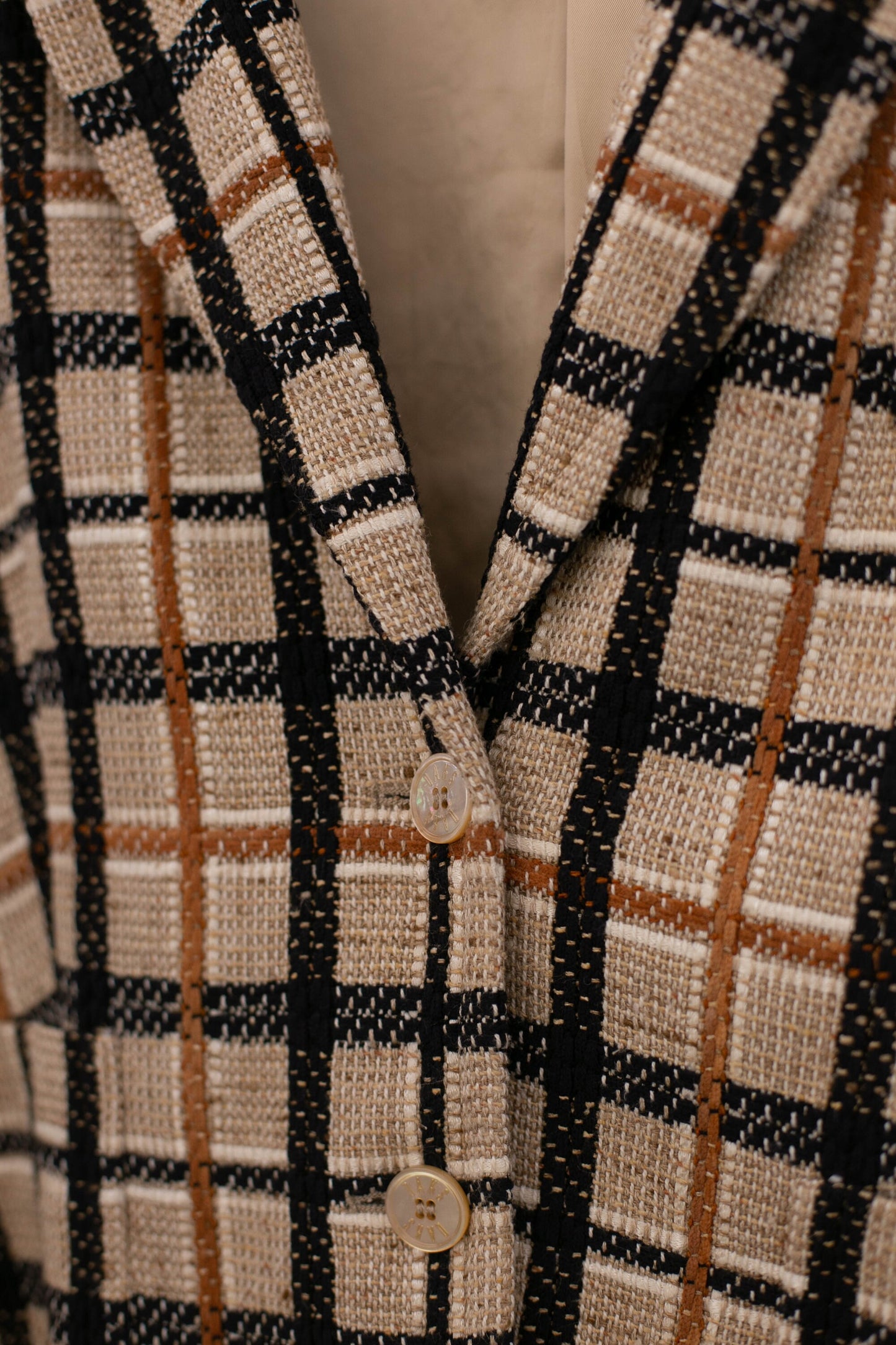 Vintage DAKS London Plaid Blazer | Academia Aesthetic Jacket | Designer Check Tweed Blazer | Size L - Structured Fit