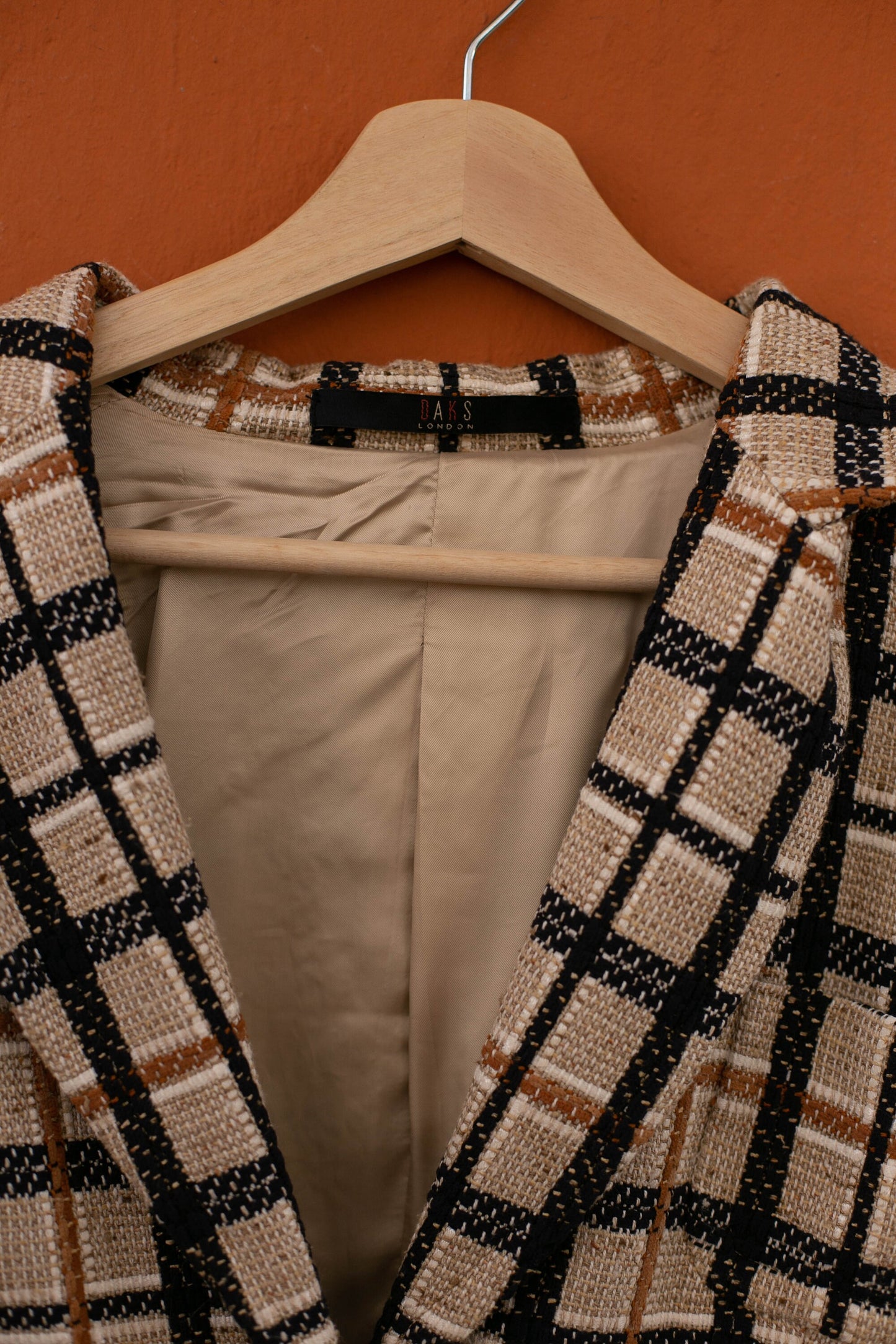 Vintage DAKS London Plaid Blazer | Academia Aesthetic Jacket | Designer Check Tweed Blazer | Size L - Structured Fit