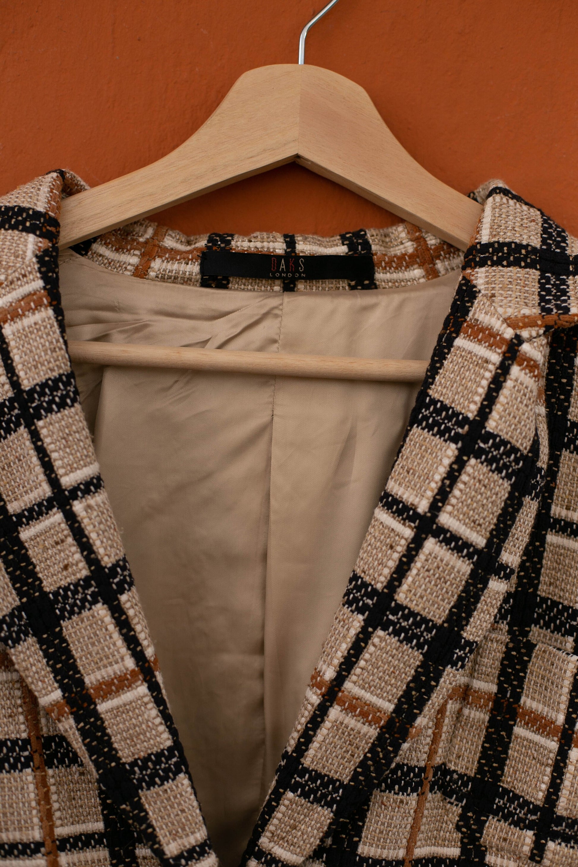 Vintage DAKS London Plaid Blazer | Academia Aesthetic Jacket | Designer Check Tweed Blazer | Size L - Structured Fit