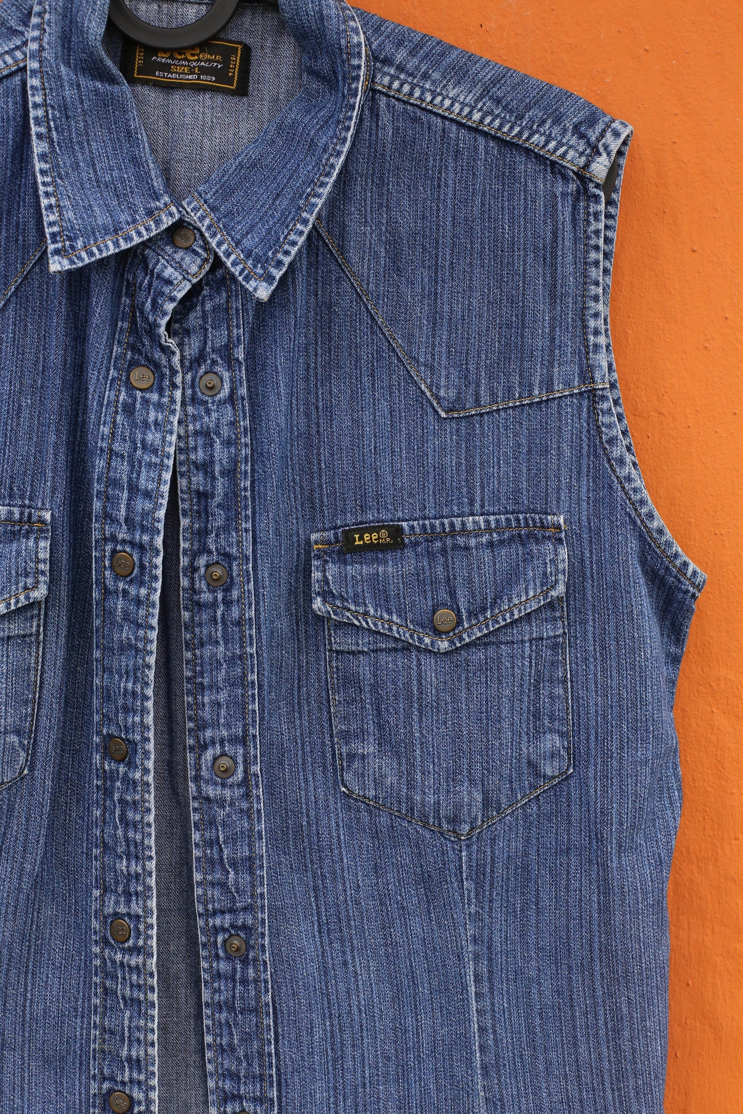 Vintage Lee Sleeveless Denim Vest | Y2K Jean Jacket Layer | Size S