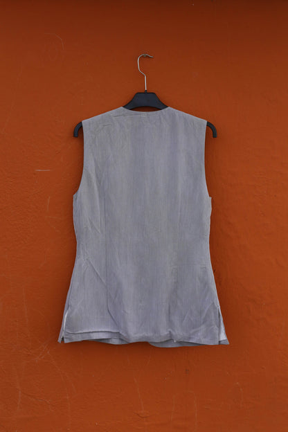 Grey Vintage 80s Gilet Vest, Italian Waistcoat