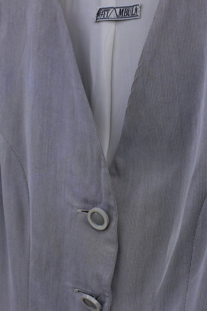 Grey Vintage 80s Gilet Vest, Italian Waistcoat