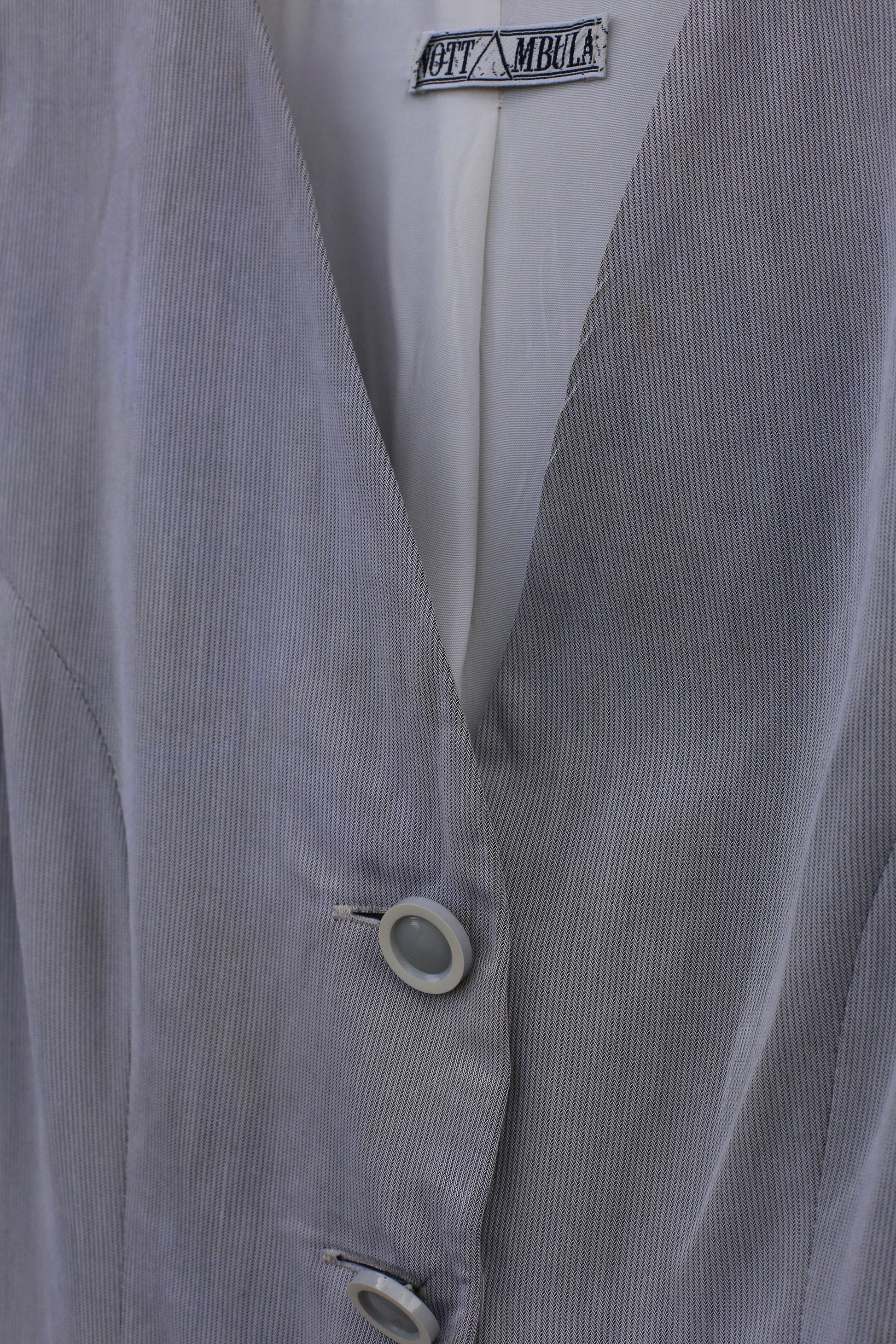 Grey long women gilet, Sleeveless jacket, Vintage 80s waistcoat, Retro light academia clothing