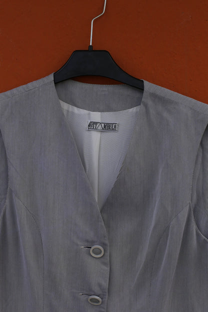 Grey Vintage 80s Gilet Vest, Italian Waistcoat