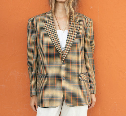 Light Academia autumn coat, True vintage smart blazer, Tartan jacket, Plaided winter blazer, Sophisticated autumn coat, Stylish jacket