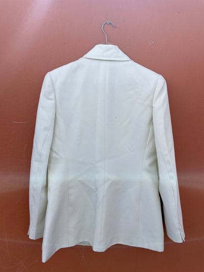 Off White Vintage Rodier Paris Blazer, Elegant Summer Jacket