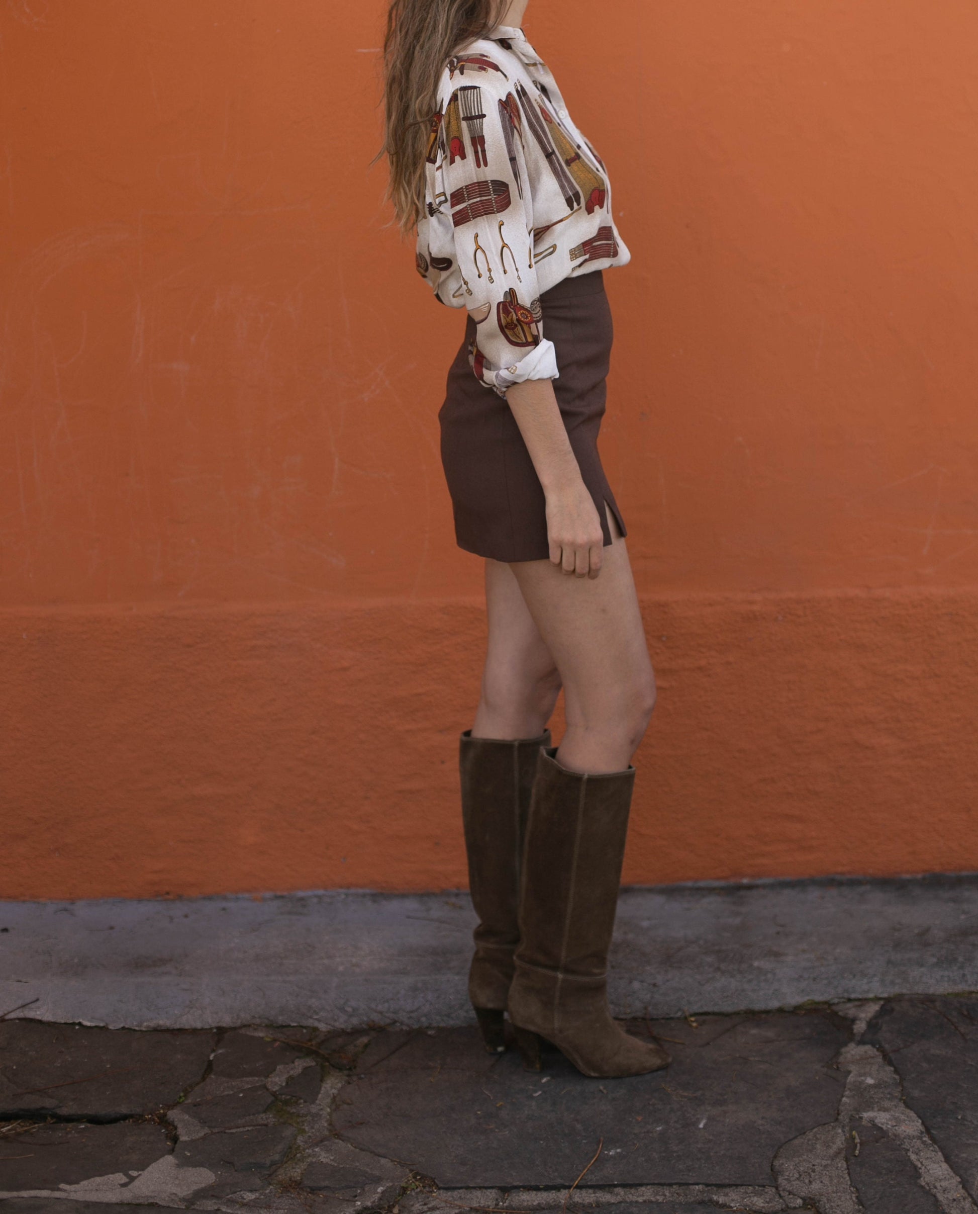 Vintage unique horse riding themed shirt, Chique club blouse, El Corte Ingles vintage woman oxford top, Horse lover birthday gift