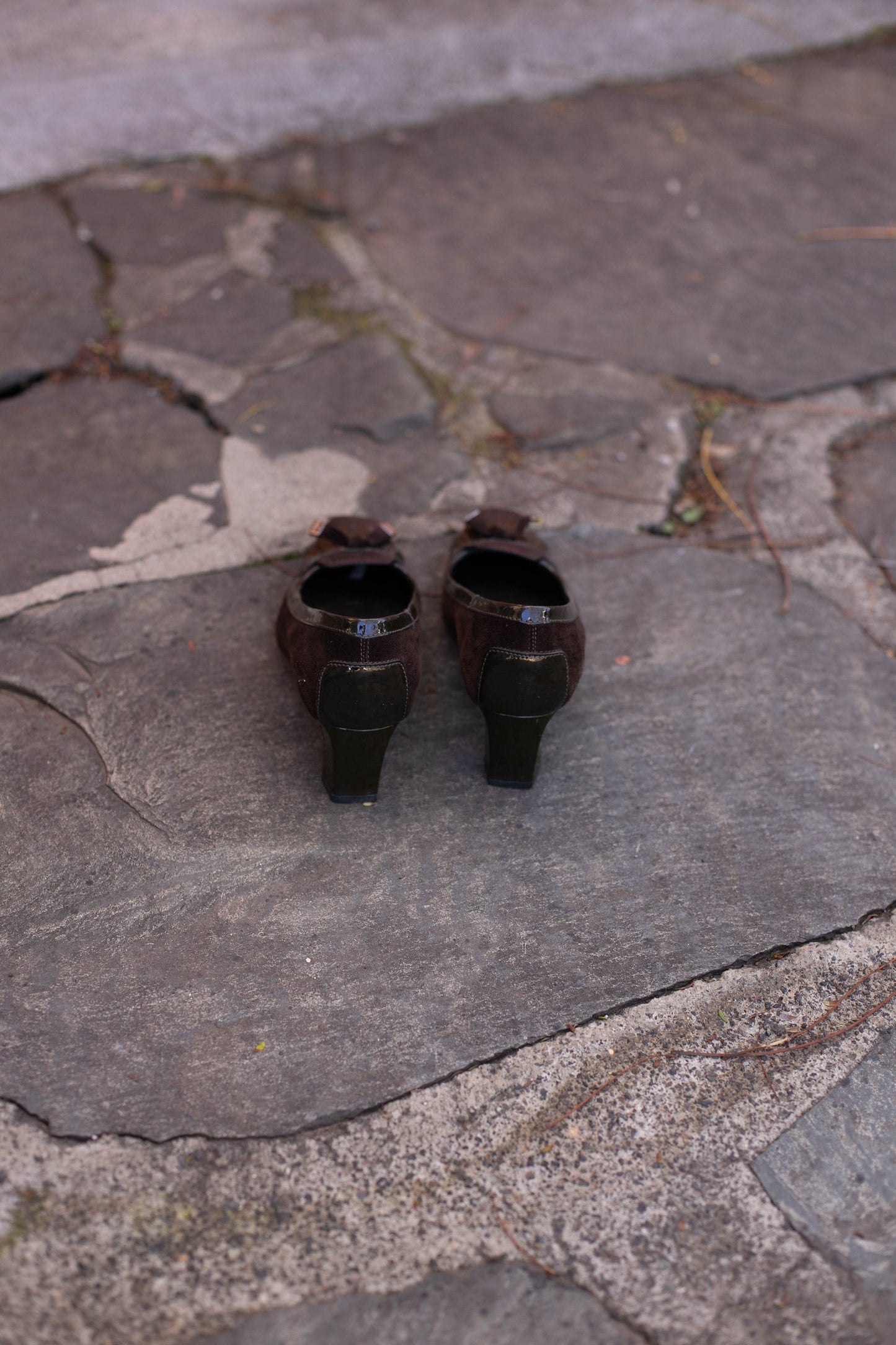 Vintage suede Tod's high heels, Comfortable dark brown designer shoe size 38.5, Summer pumps