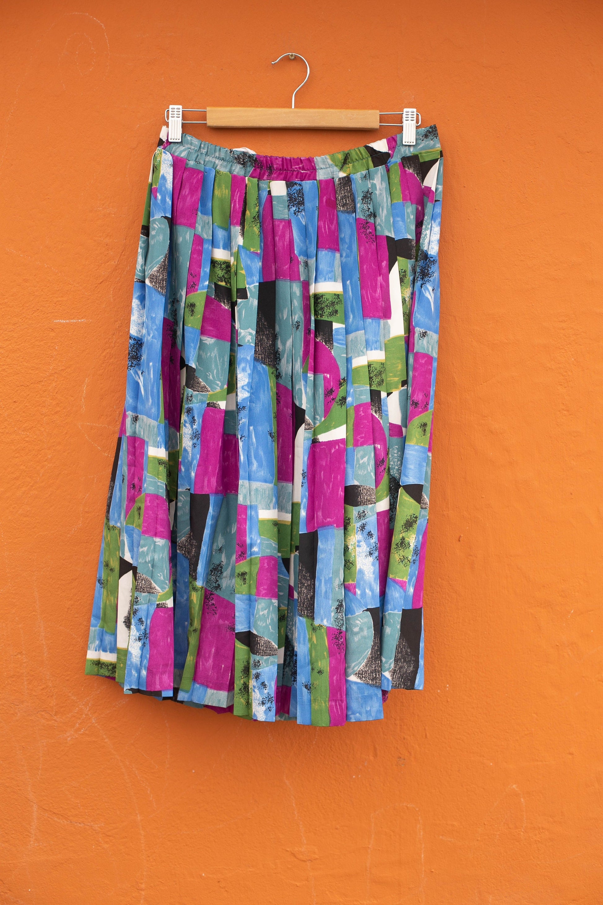 Vintage lightweight summer skirt, midi skirt, High waist spring skirt, Cute unique retro feminine clothing, L