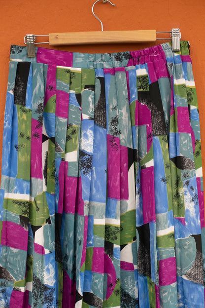 Vintage lightweight summer skirt, midi skirt, High waist spring skirt, Cute unique retro feminine clothing, L