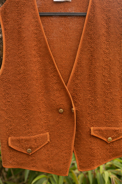 Copper Orange Wool-Angora Vintage Vest — additional view 7