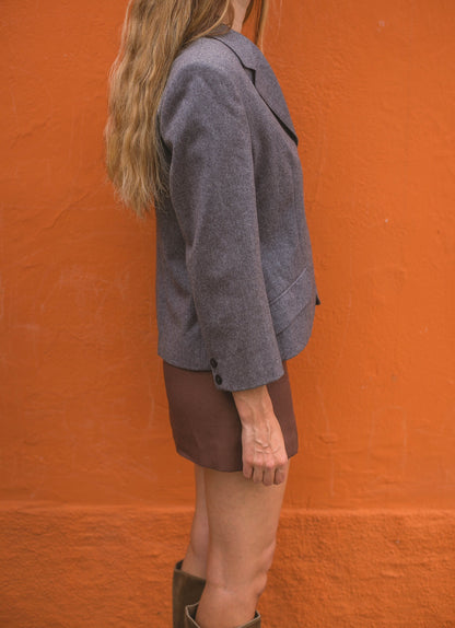 90s Burberry Grey Wool Women's Blazer — additional view 5
