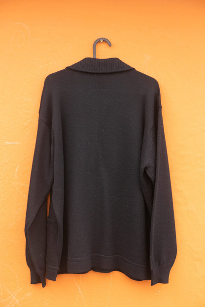 Vintage Pierre Cardin Navy Wool Cardigan — additional view 10