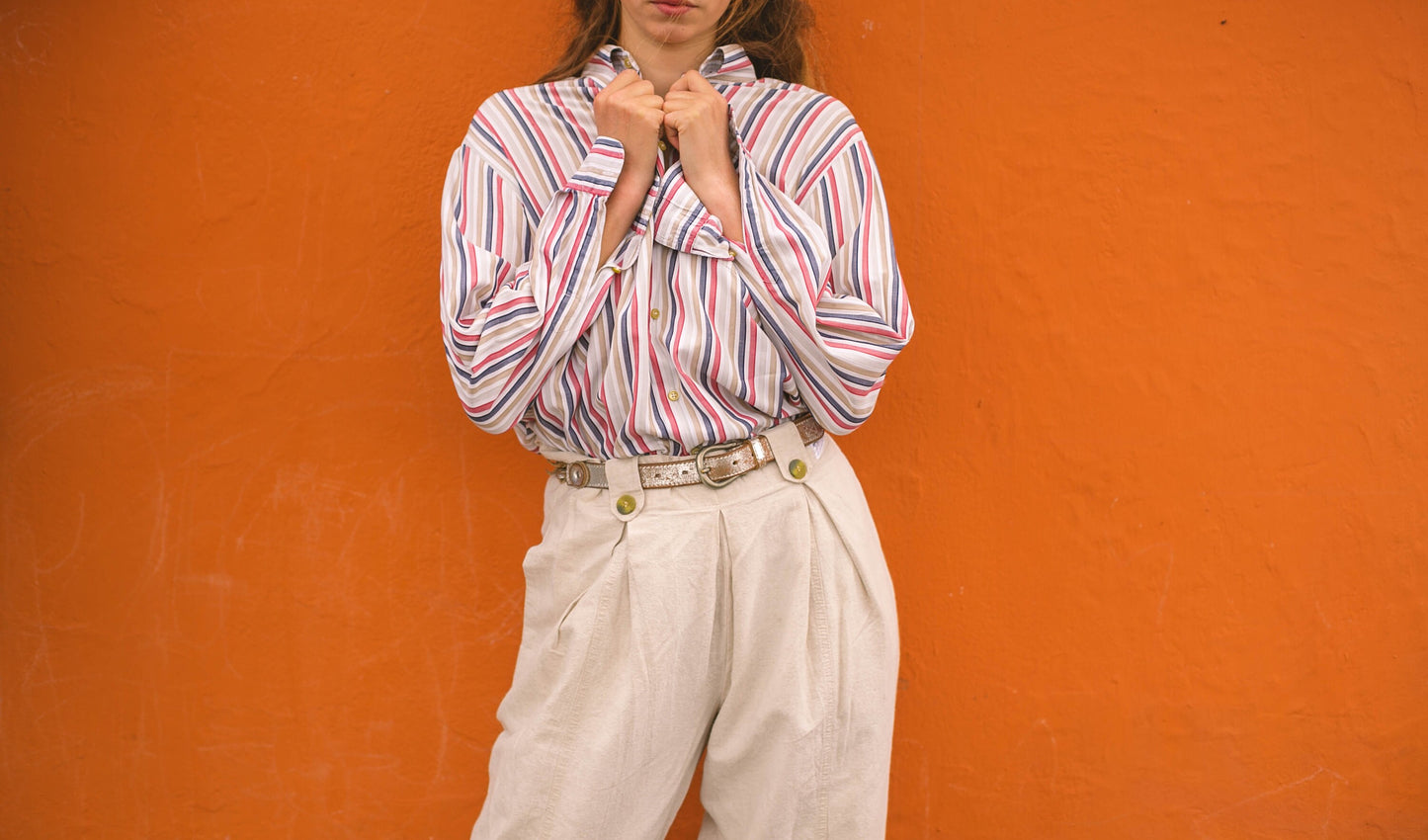 Vintage Burberry London striped Oxford shirt, Colourful men's button up blouse, Smart long sleeve oversized summer shirt, US 2X