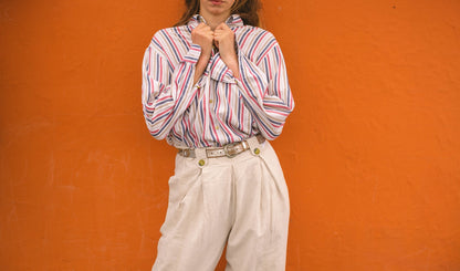 Vintage Burberry Striped Oxford Shirt — additional view 6