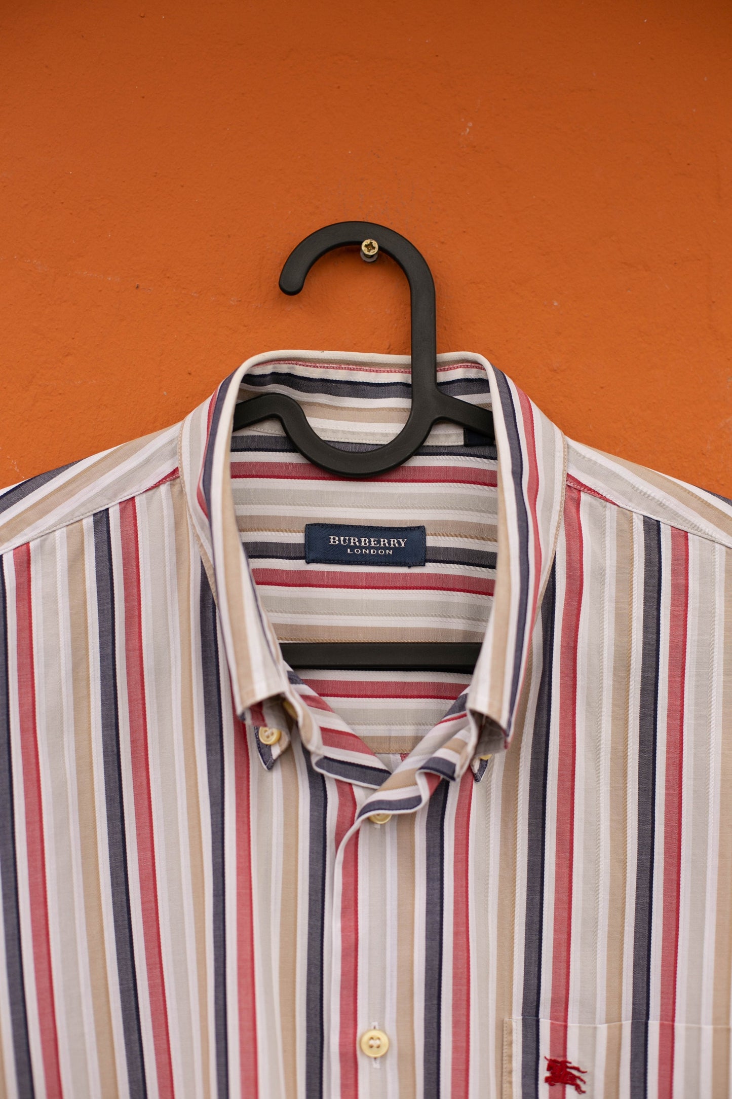 Vintage Burberry London striped Oxford shirt, Colourful men's button up blouse, Smart long sleeve oversized summer shirt, US 2X