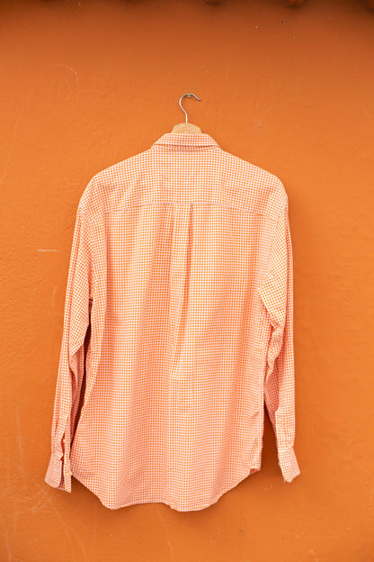 Vintage Burberry Checkered Orange Shirt — additional view 10