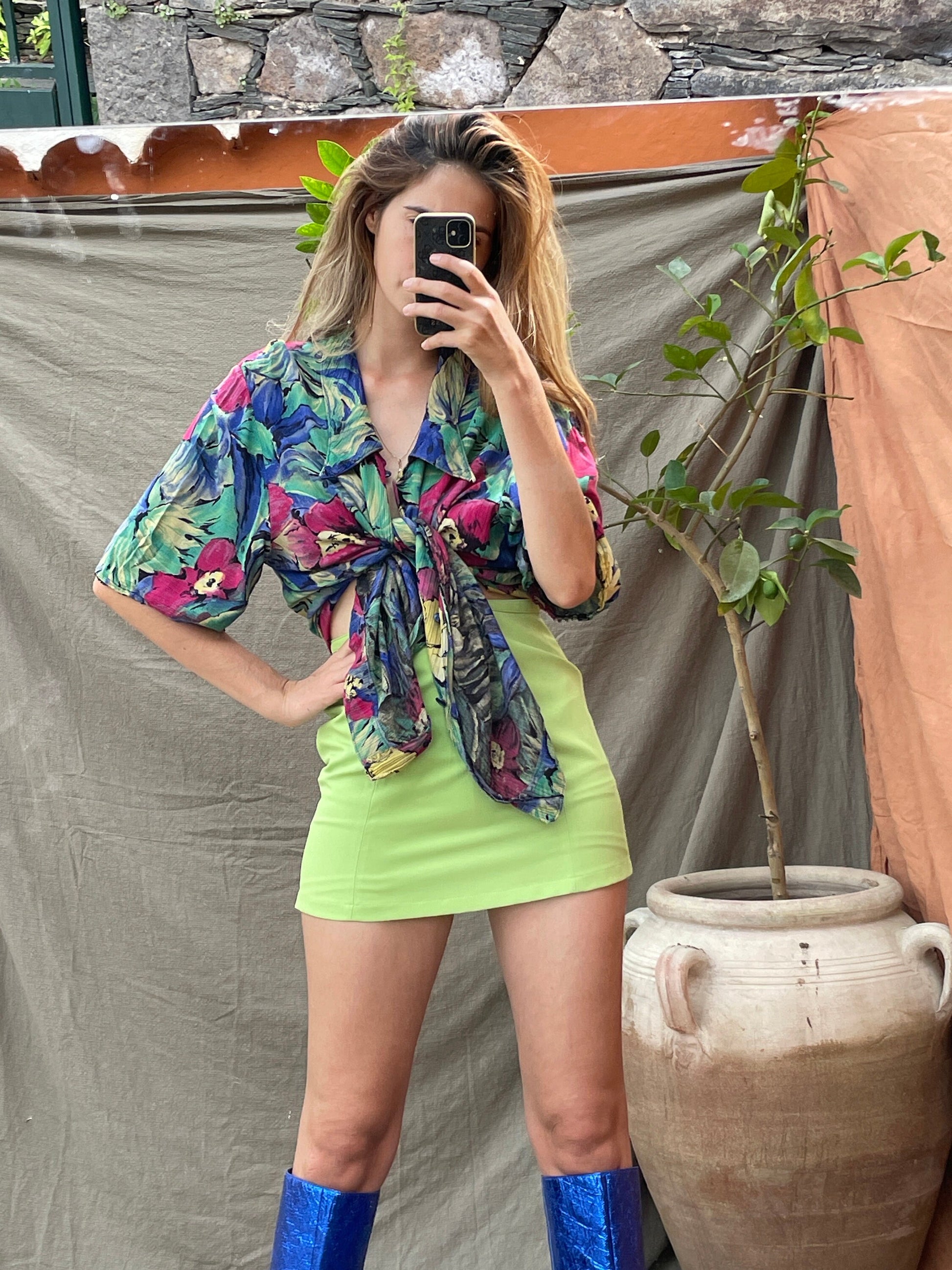 Vintage Oversized Tropical Shirt | Y2K Jungle Print Blouse | Retro Resort Vibes