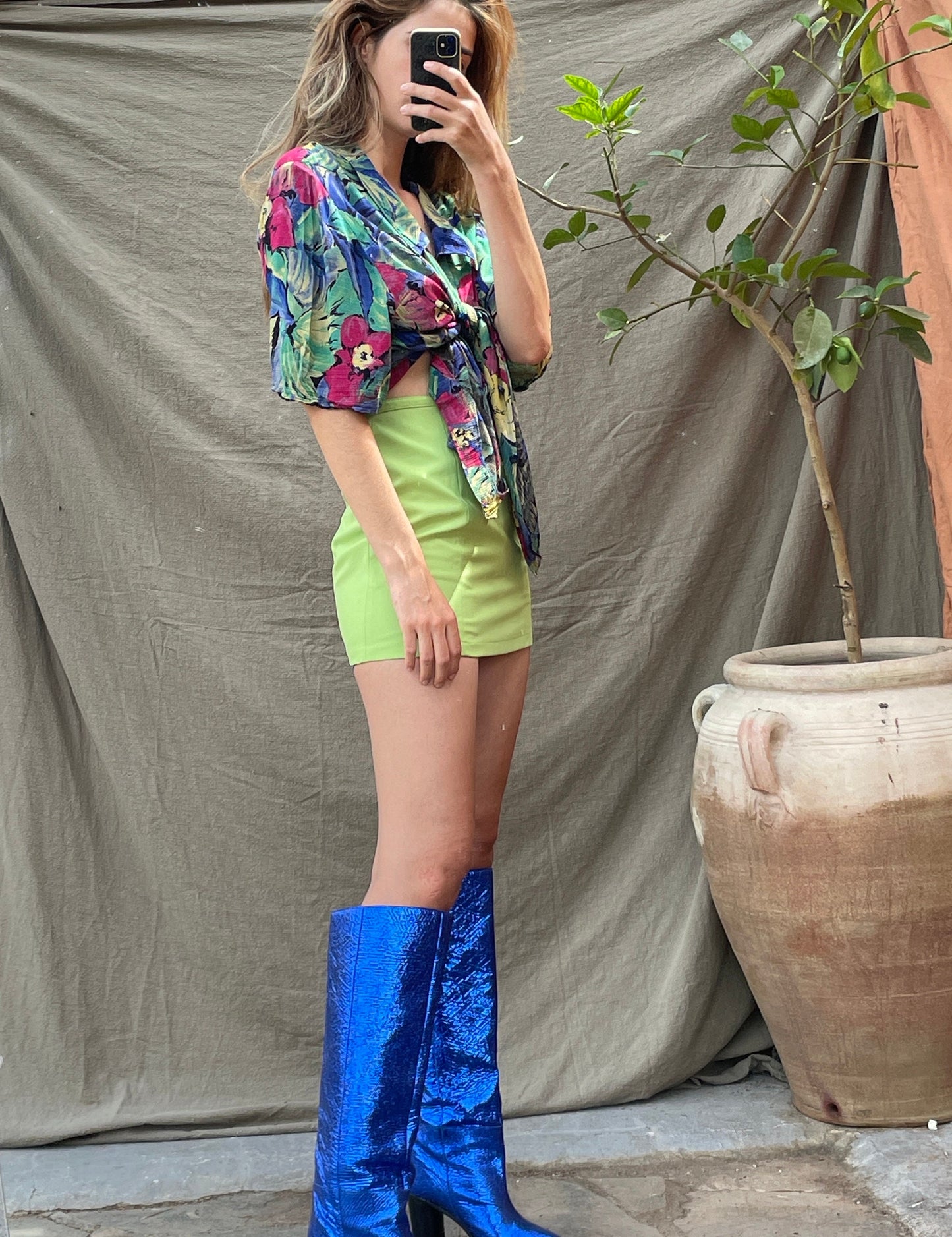 Vintage Oversized Tropical Shirt | Y2K Jungle Print Blouse | Retro Resort Vibes