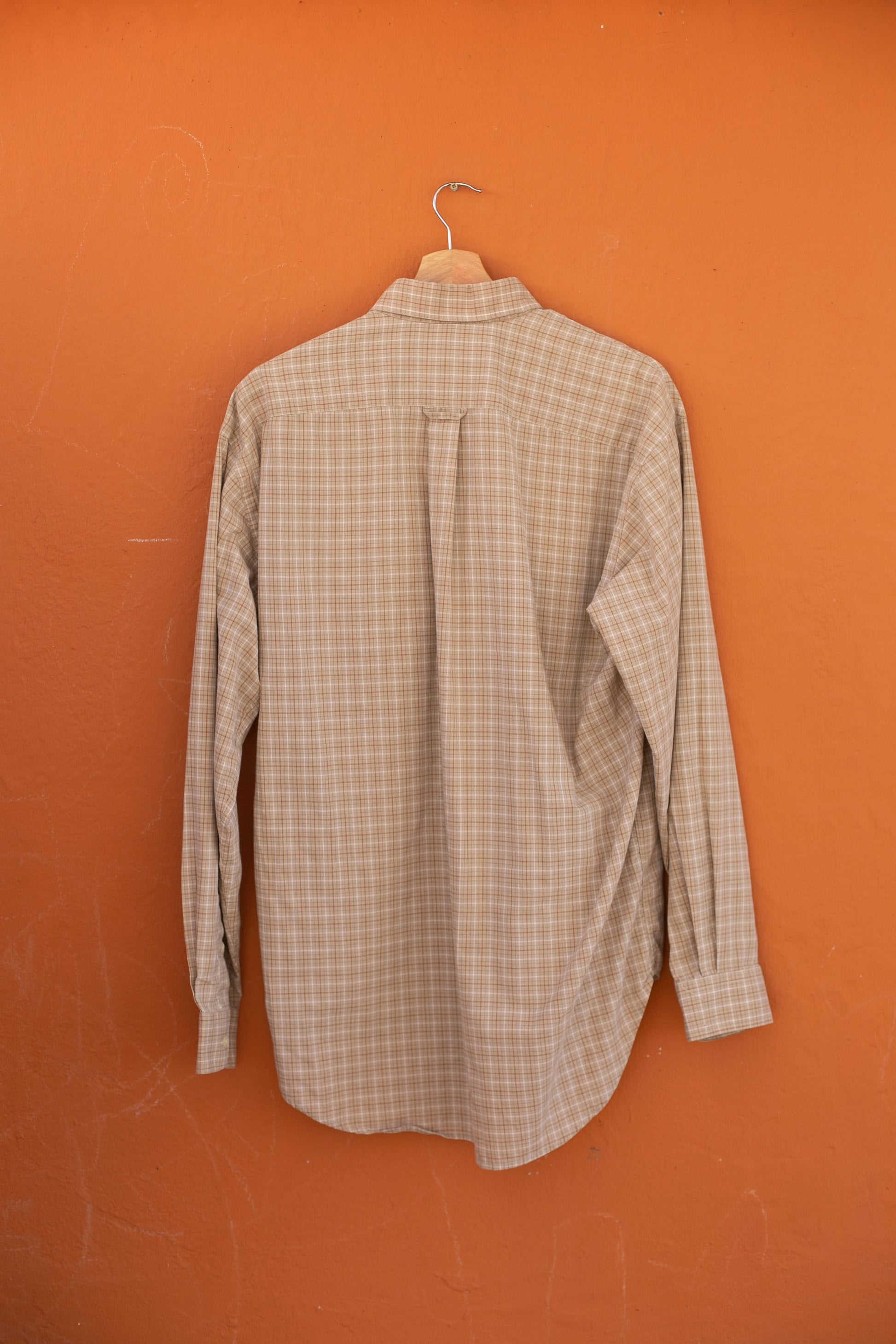Vintage Thomas Burberry shirt, Beige button up blouse, Smart designer clothing