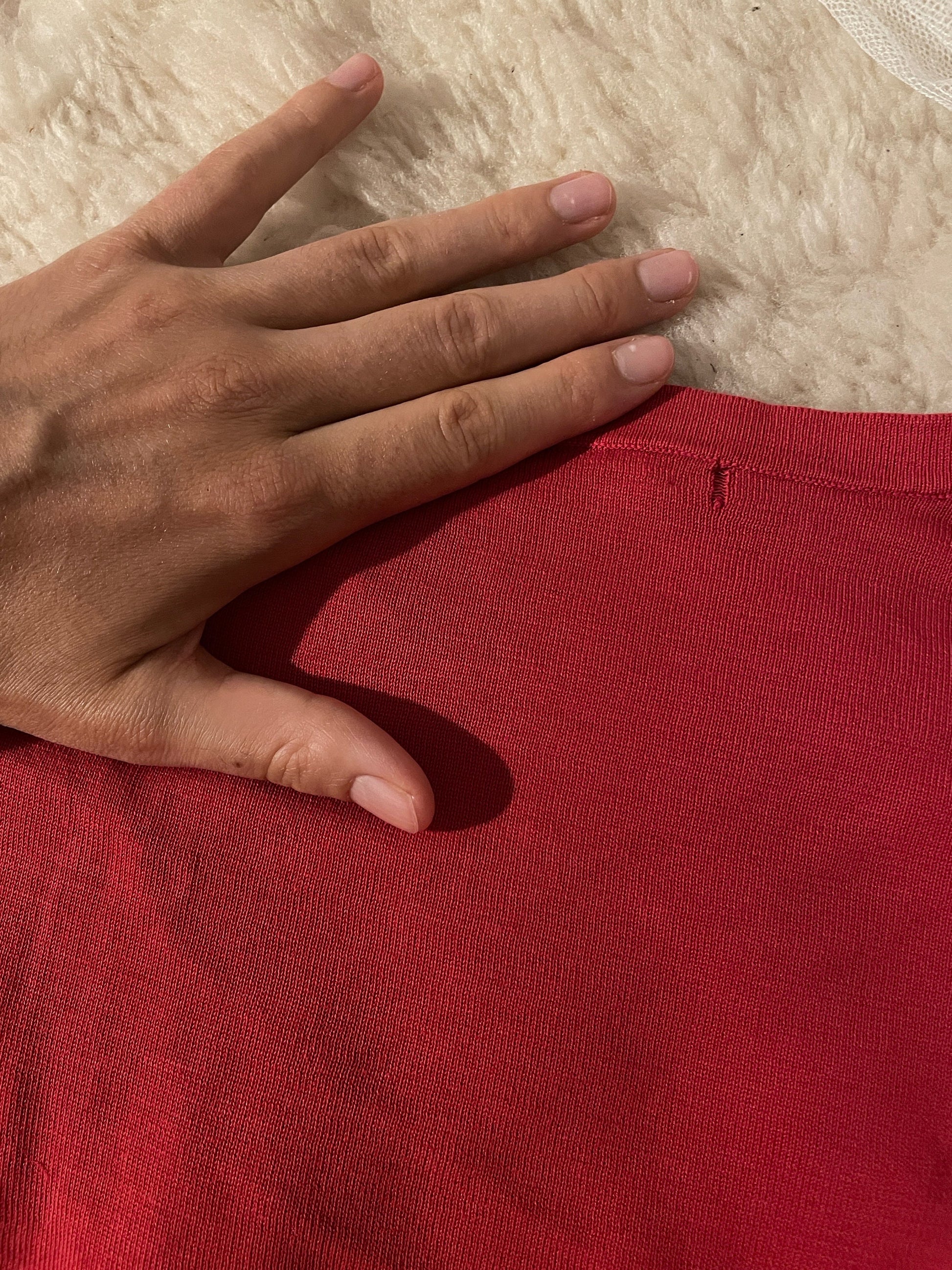 Vintage Carolina Herera red short sleeve summer t-shirt, Lightweight casual top, Vintage designer clothing