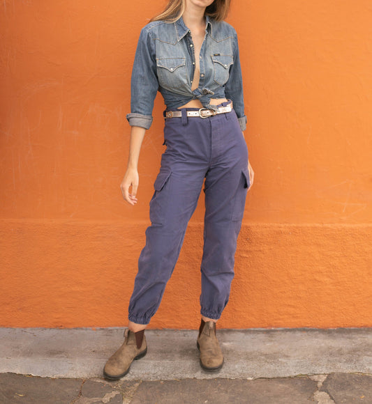 Lee Vintage button up, denim blue woman shirt, Jeans blouse, Retro aesthetic,