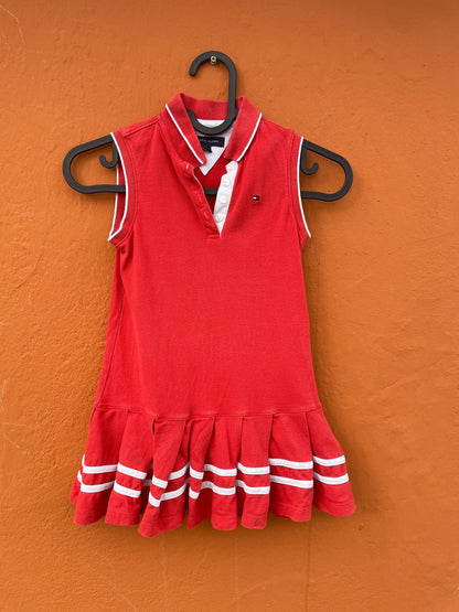 Red Polo Dress for Girls — detail