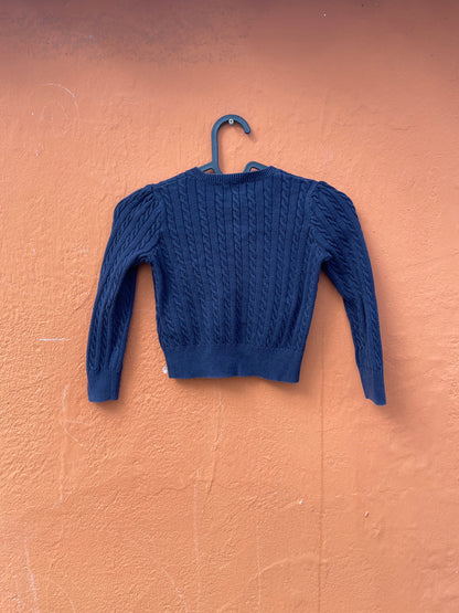 Classic Navy Blue Cotton Cardigan for Girls — additional view 8