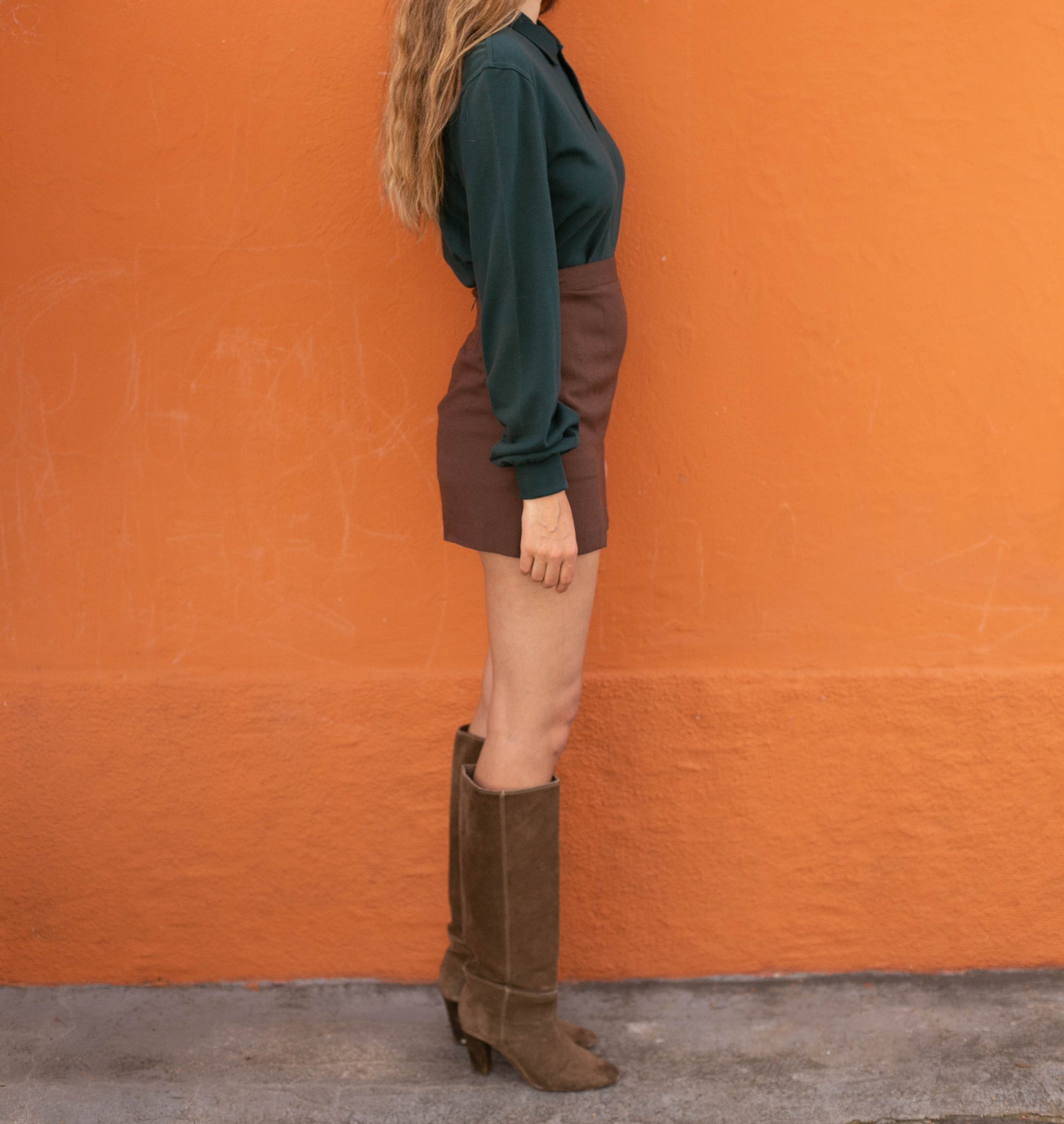 Vintage Purificación García Long Sleeve Polo Shirt – Forest Green | Size S