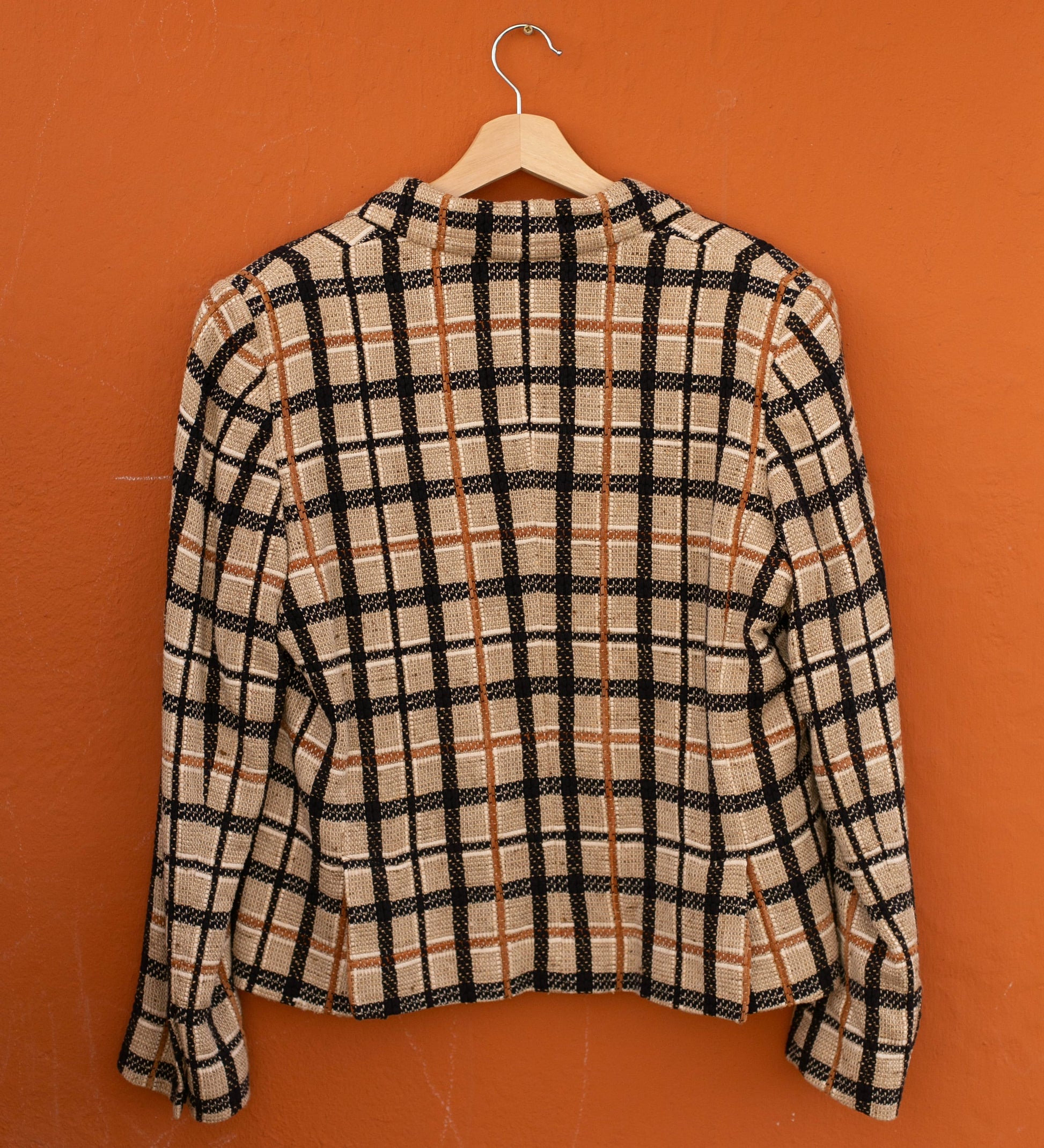 Vintage Daks London plaid blazer jacket, Feminine formal event wear, Classic design dark academia smart coat for women, British Minimalist