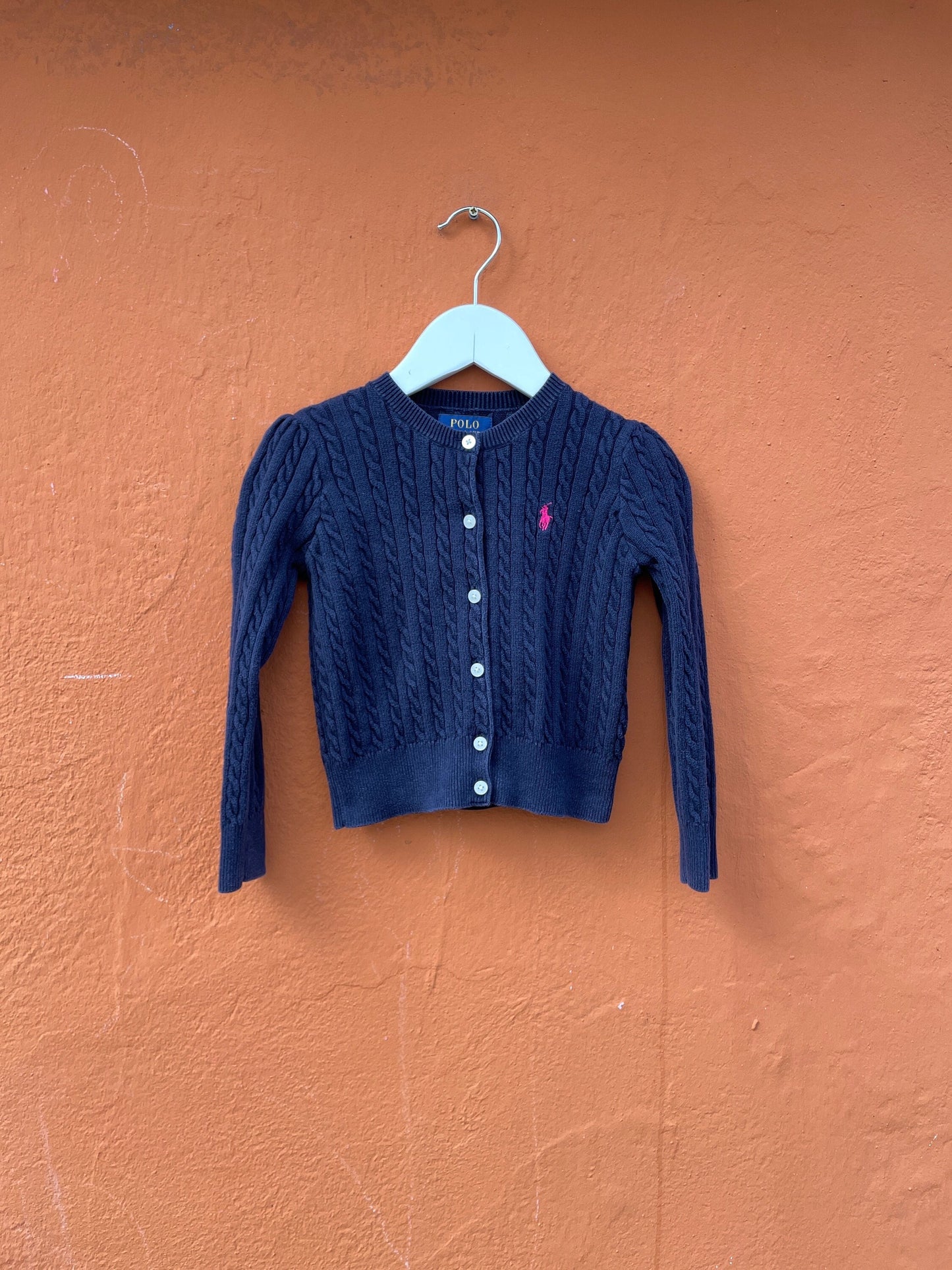 Classic Navy Blue Cotton Cardigan for Girls
