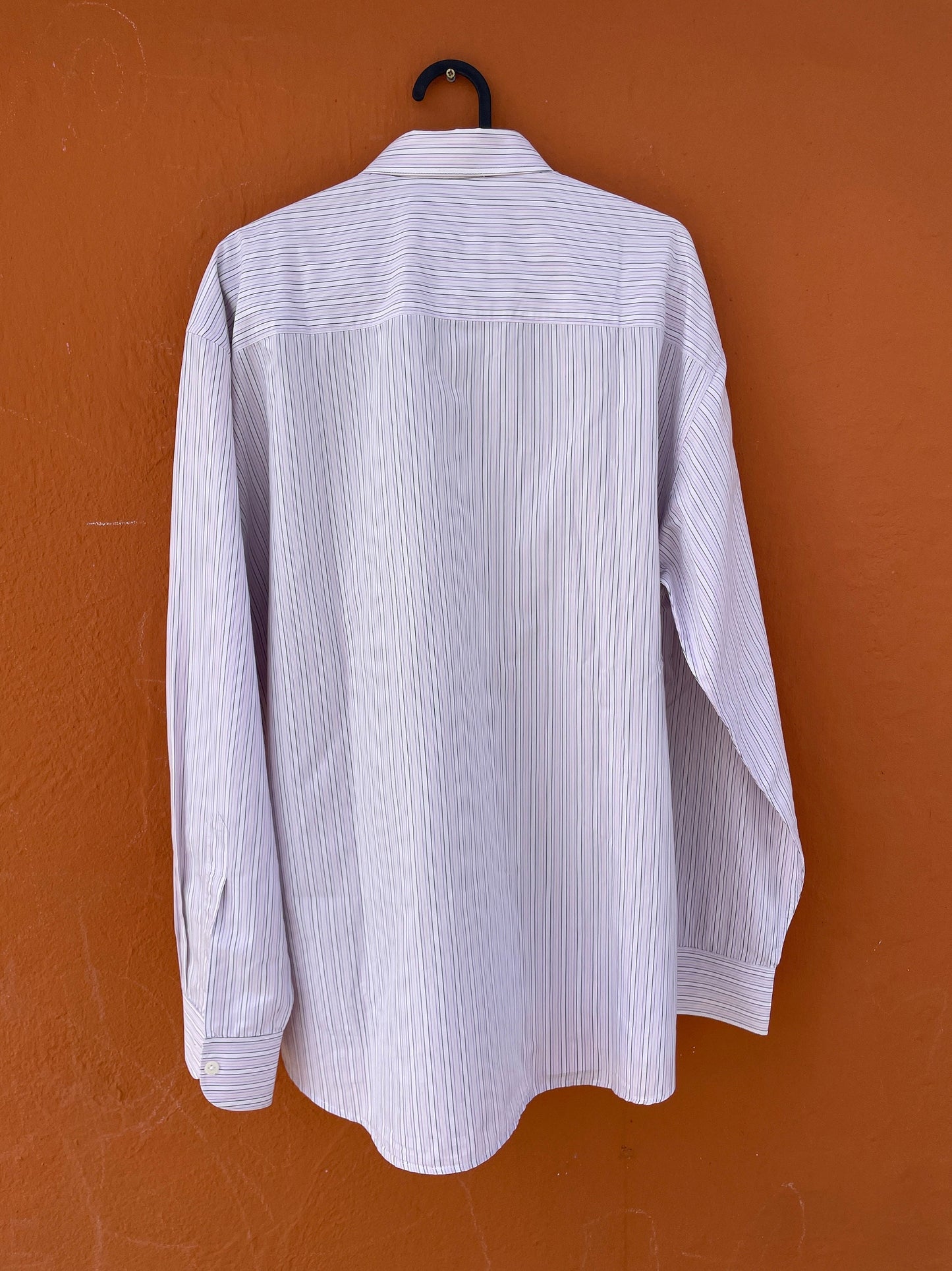 Vintage Burberrys London Men's Oxford Shirt - Striped Pink, Purple, Green