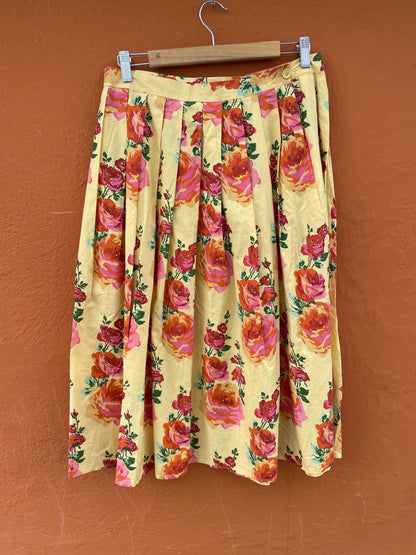 Vintage Floral Midi High Waist Skirt — additional view 7