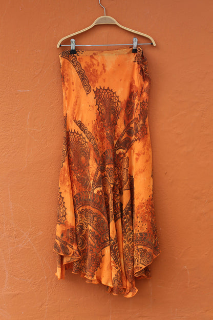 Vintage Y2K Orange High Waist Midi Skirt — additional view 10