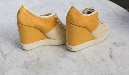 Vintage See By Chloé Yellow Wedge Sneakers — additional view 8
