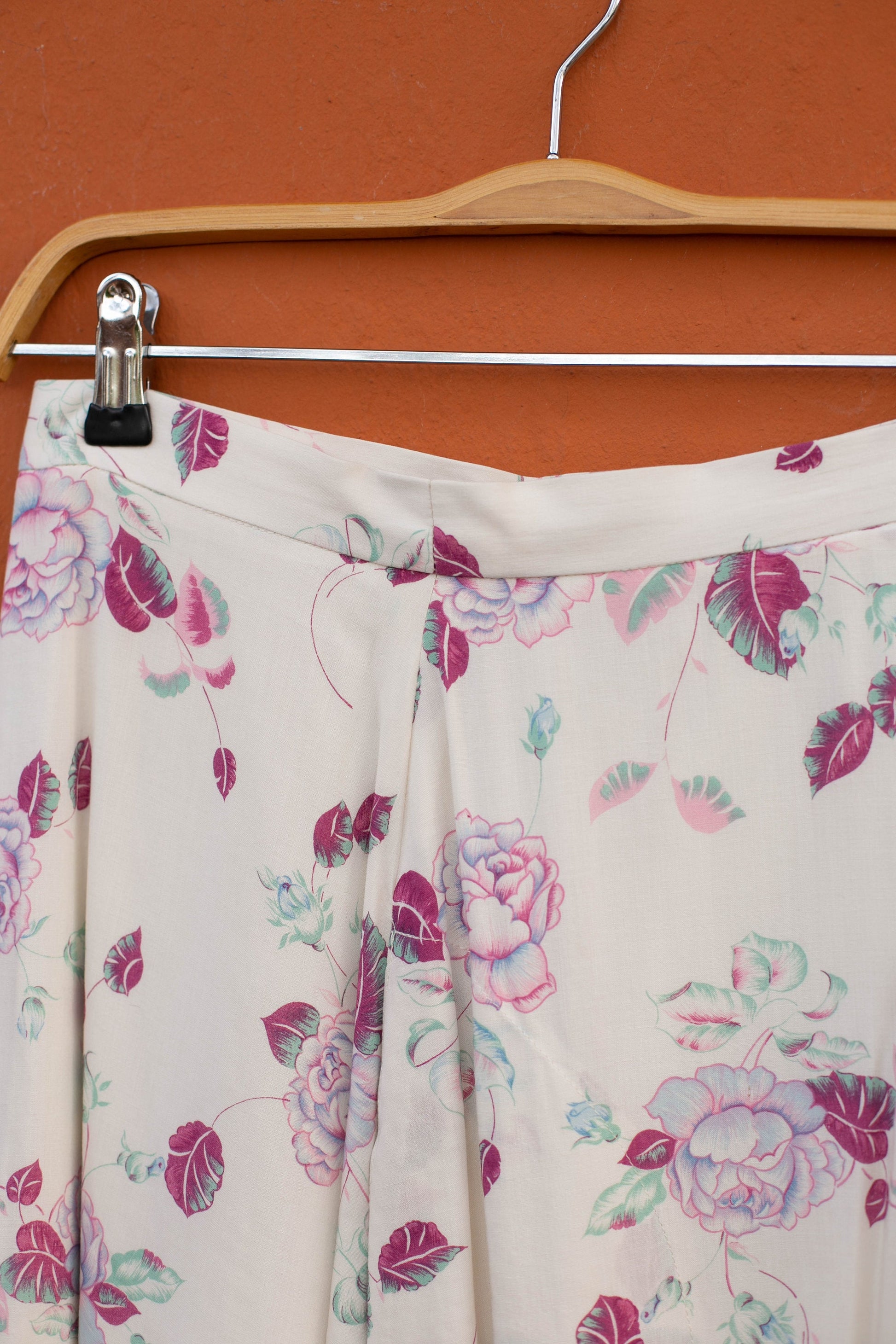 Miss Lagote Floral Maxi Skirt - Romantic Rose Print, Flowy Design, Cottage core long skirt, Elegant high waist skirt