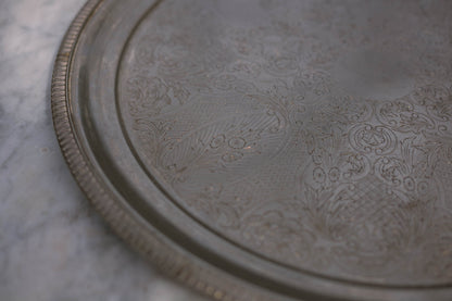 Silver Plated Round Serving Dish — back view