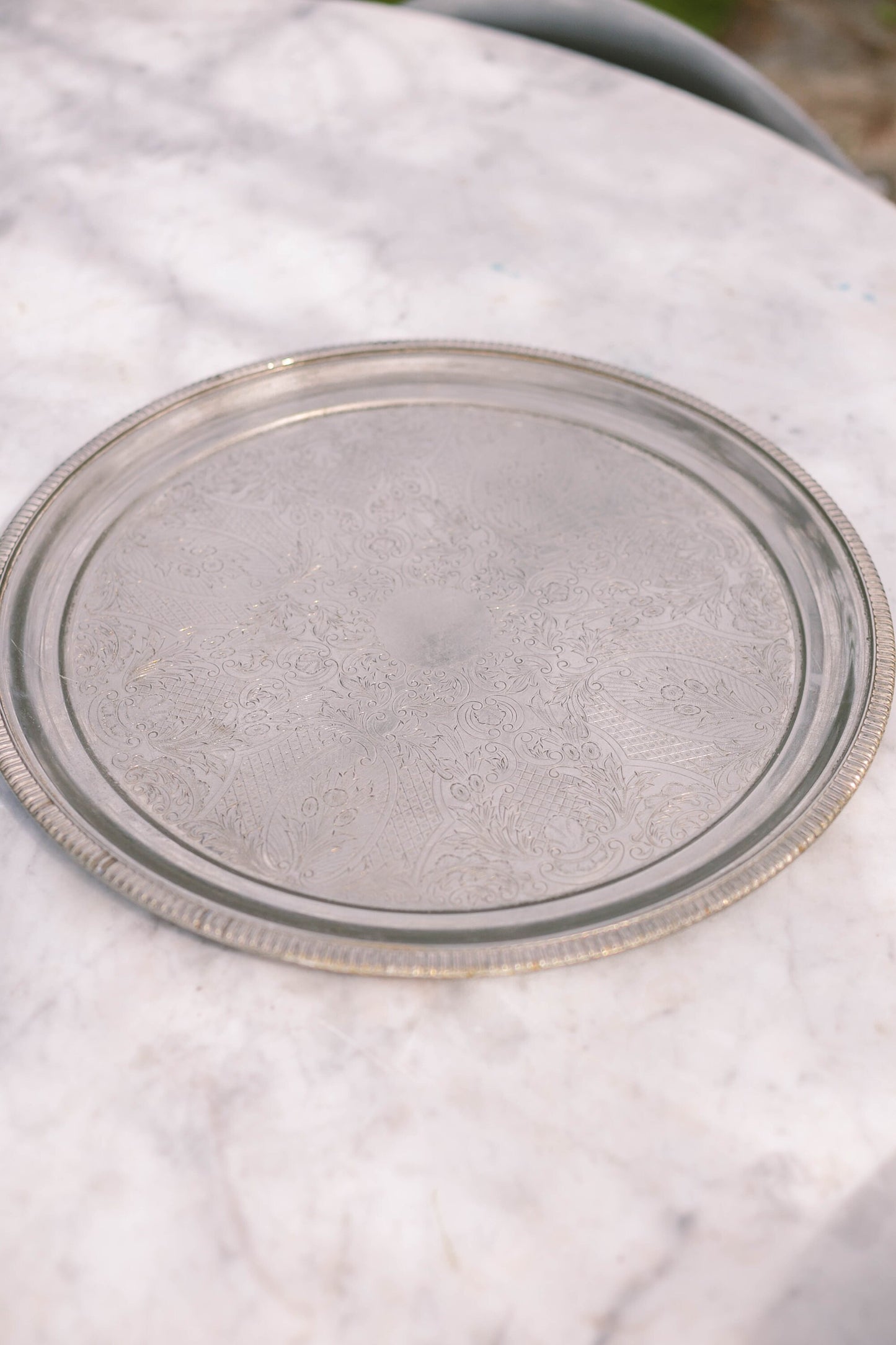 Cavalier's English Splendor – Silver Plated round Serving Dish, Brass plated marrokish delicates platter, aperitive tray