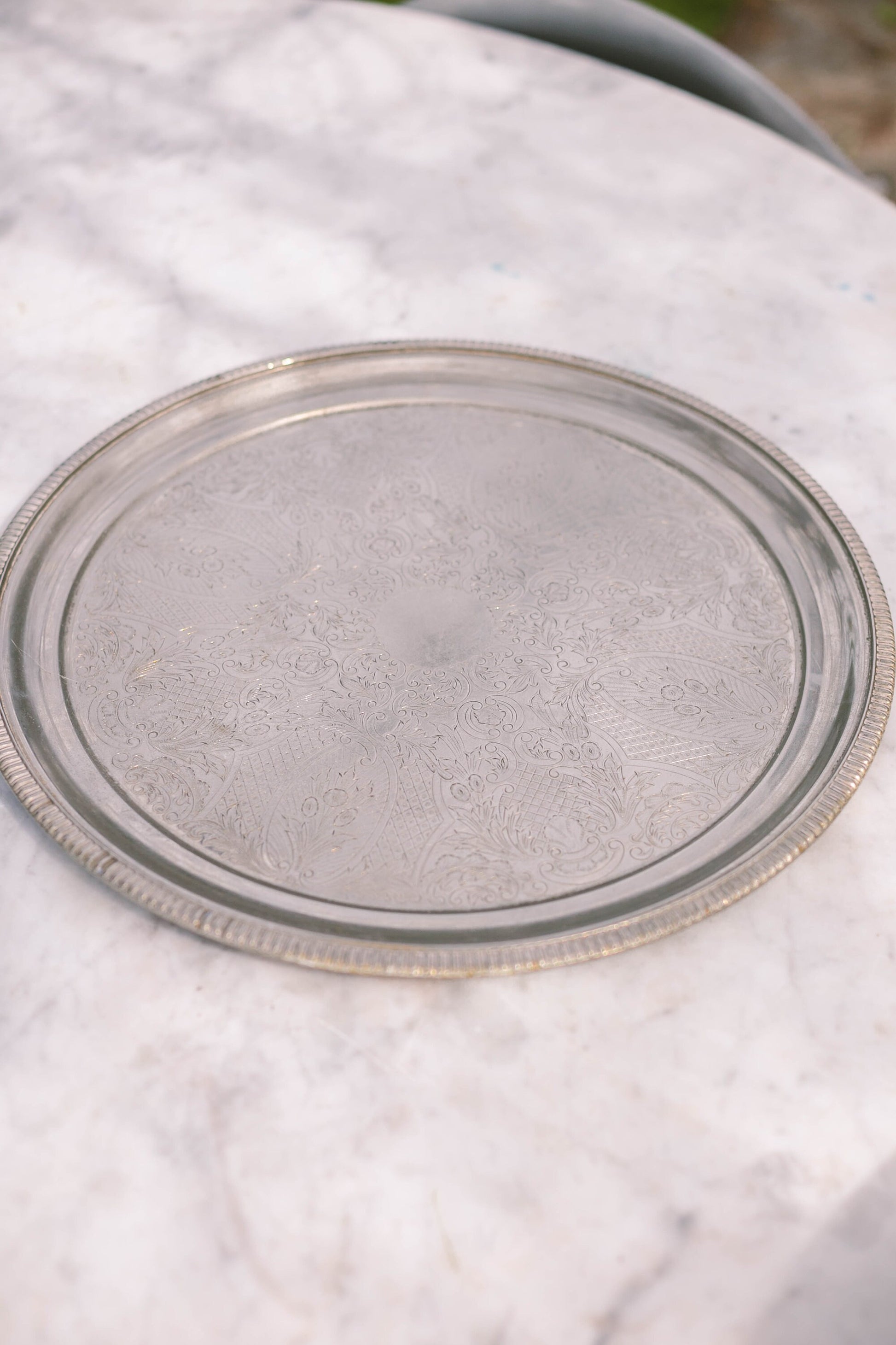 Cavalier's English Splendor – Silver Plated round Serving Dish, Brass plated marrokish delicates platter, aperitive tray