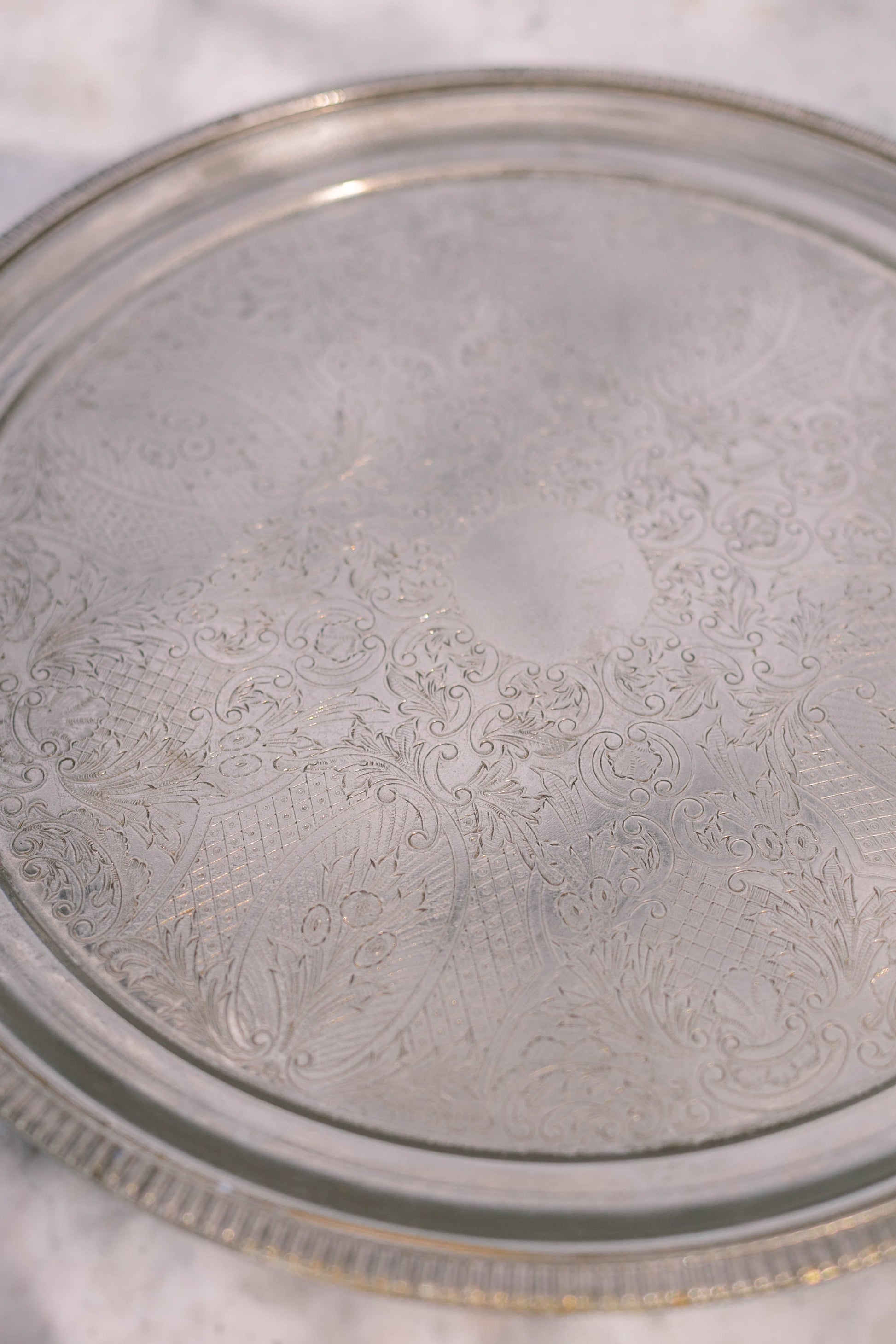 Cavalier's English Splendor – Silver Plated round Serving Dish, Brass plated marrokish delicates platter, aperitive tray