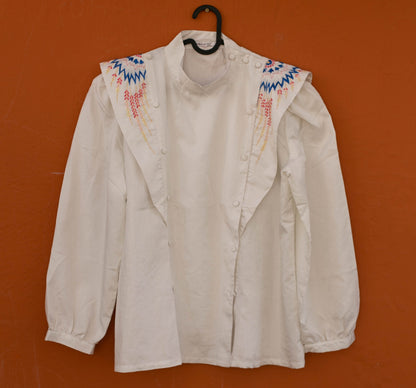80s Vintage Bohemian Embroidered Blouse — additional view 7